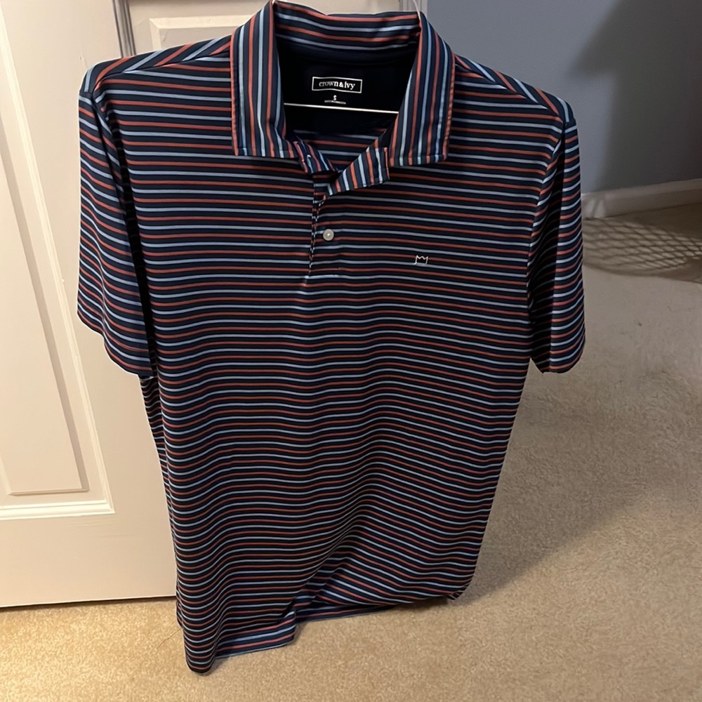 Crown and Ivy golf polo size small navy, blue, and red